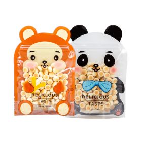 50 Pack Stand Up Pouch Bags Reclosable for Food Storage Handmade Packing - Cute Monkey and Panda