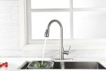 Single Handle High Arc Pull Out Kitchen Faucet; Single Level Stainless Steel Kitchen Sink Faucets with Pull Down Sprayer