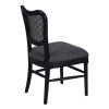 Farmhouse Dining Room Accent Chairs French Distressed Bedroom Chairs with Round Rattan Back Elegant Kitchen Chairs Side Chair; Set of 2 ; Rattan Back