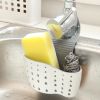 Kitchen Beige Double Sink Draining Hanging Bag Shelf Sponge Rack Sink Storage Hanging Basket Draining Rack