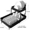 Dish Drying Rack for Kitchen Counter; 2 Layer Dish Drainers for Kitchen Counter Extendable (13.1' to 19.2') with Drying Board